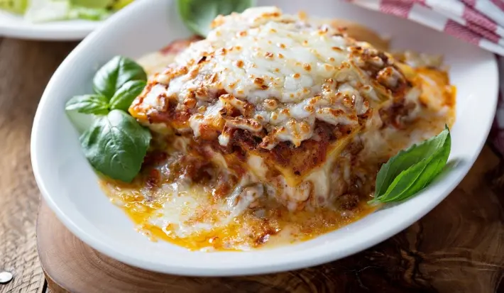 Lasagna Bolognese with beef ragu